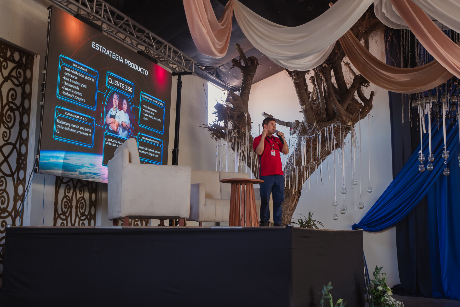 Decoración a medida del evento de Compartamos Banco